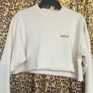 Golf White Cropped Sweatshirt